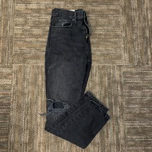 Slim Tapered Black Ripped H&M Jeans